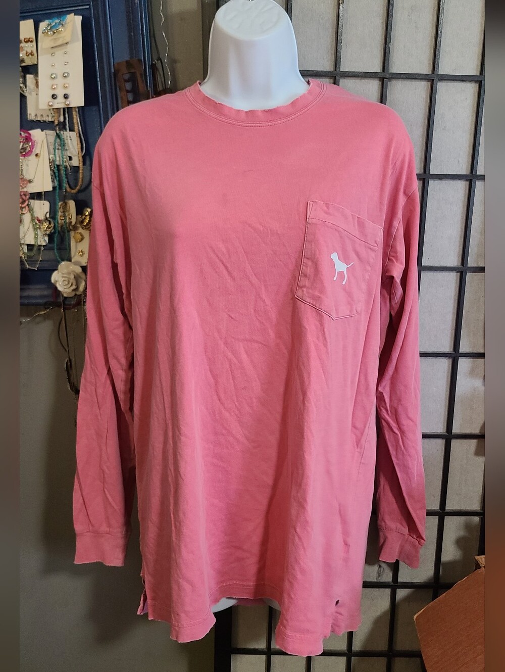 Vs Pink Dog Long Sleeve Top sz S